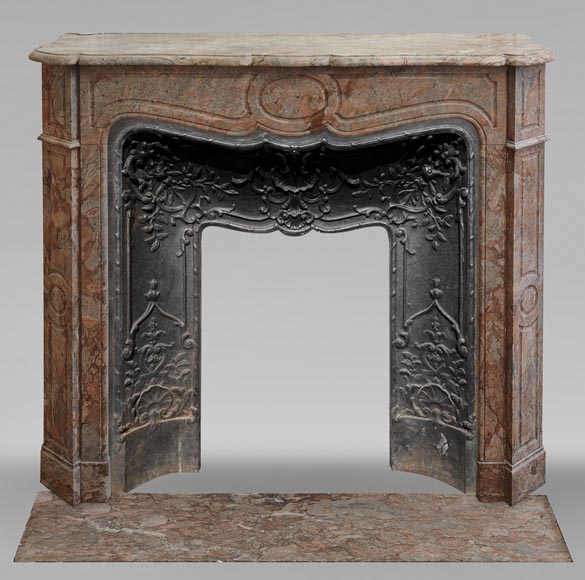 Louis XV style Pompadour mantel in Enjugerais Breche-0