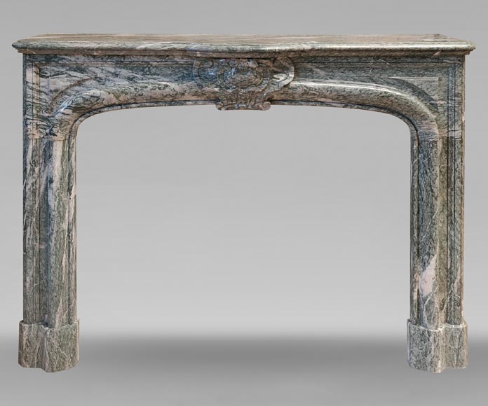 Regence style mantel carved in green Campan marble-0