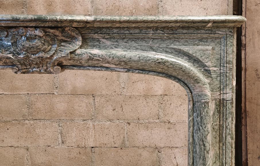 Regence style mantel carved in green Campan marble-8