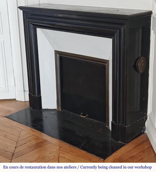 Louis XIV style mantel in fine black marble-5