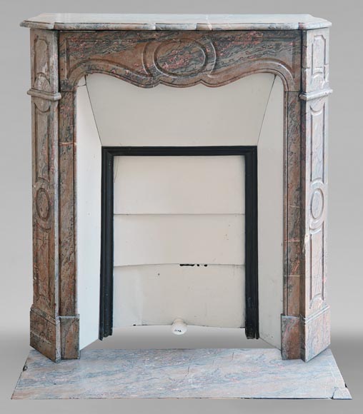 Louis XV style Pompadour flat mantel in Enjugerais marble-0