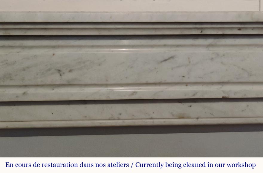 Louis XVI style molded Carrara marble mantel-1