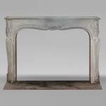 Louis XV style stone mantel