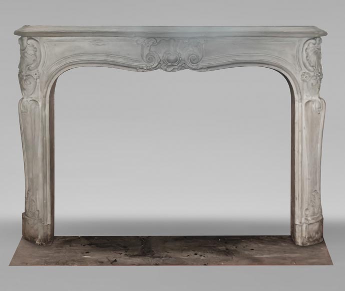 Louis XV style stone mantel-0