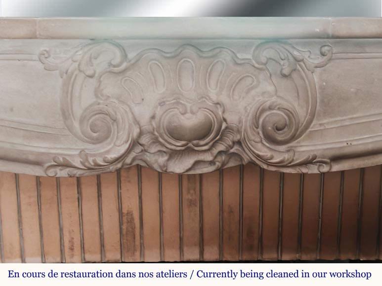 Louis XV style stone mantel-1