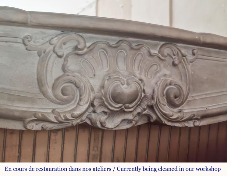 Louis XV style stone mantel-2