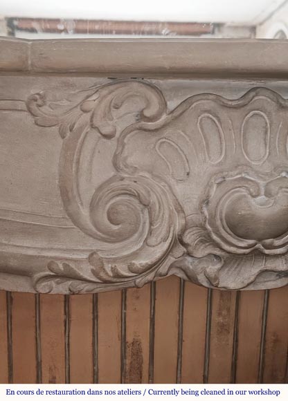 Louis XV style stone mantel-3