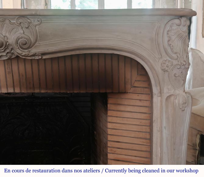 Louis XV style stone mantel-9