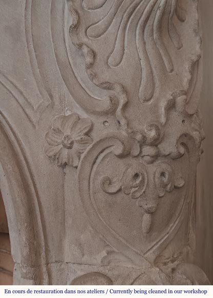 Louis XV style stone mantel-10