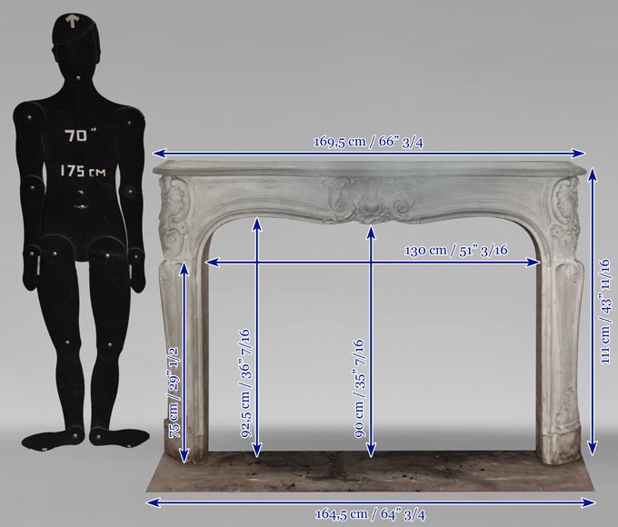 Louis XV style stone mantel-14