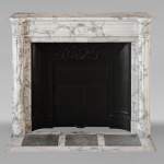 Louis XVI style Arabescato marble mantel with half-columns