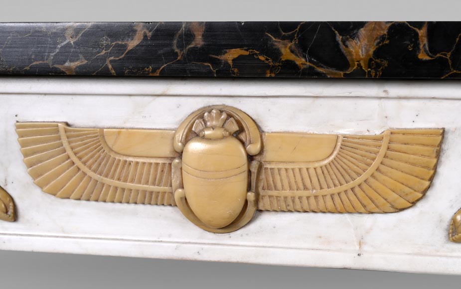 Mantelpiece Adorned with Egyptian-Inspired Motifs, circa 1830-2