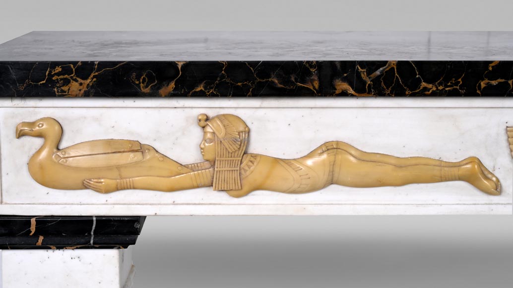 Mantelpiece Adorned with Egyptian-Inspired Motifs, circa 1830-3