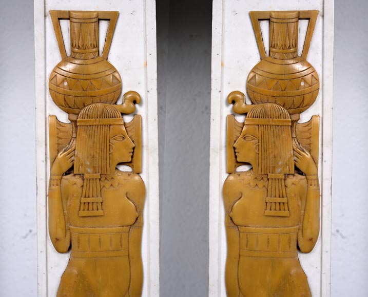 Mantelpiece Adorned with Egyptian-Inspired Motifs, circa 1830-7