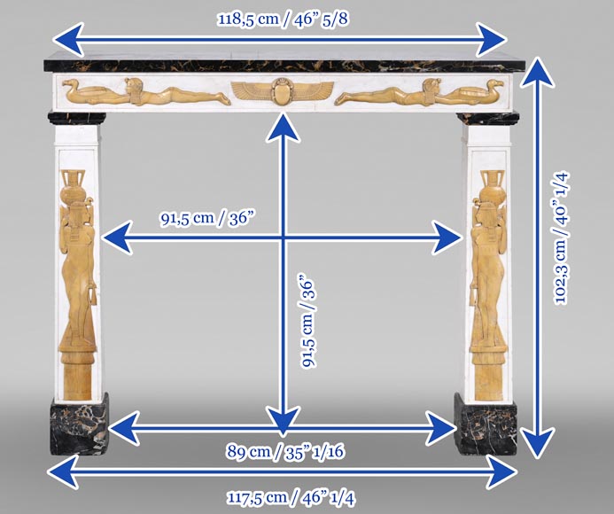 Mantelpiece Adorned with Egyptian-Inspired Motifs, circa 1830-13