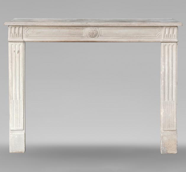 Louis XVI period mantel carved in stone-0