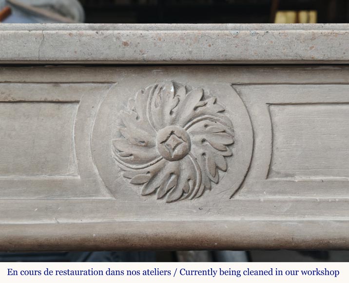 Louis XVI period mantel carved in stone-1