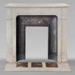 Carved Carrara marble mantel in the Louis XV style