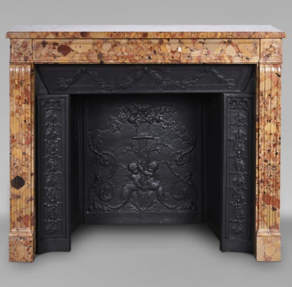 Small Louis XVI style mantel carved in Aleppo Breche-0