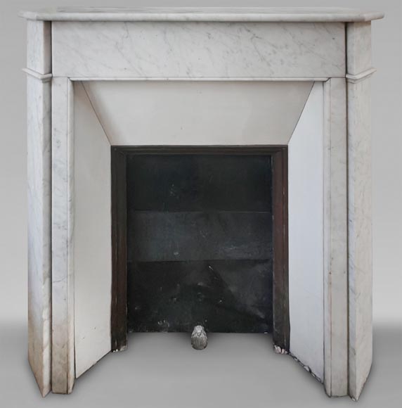 Louis XVI mantel in Carrara marble-0