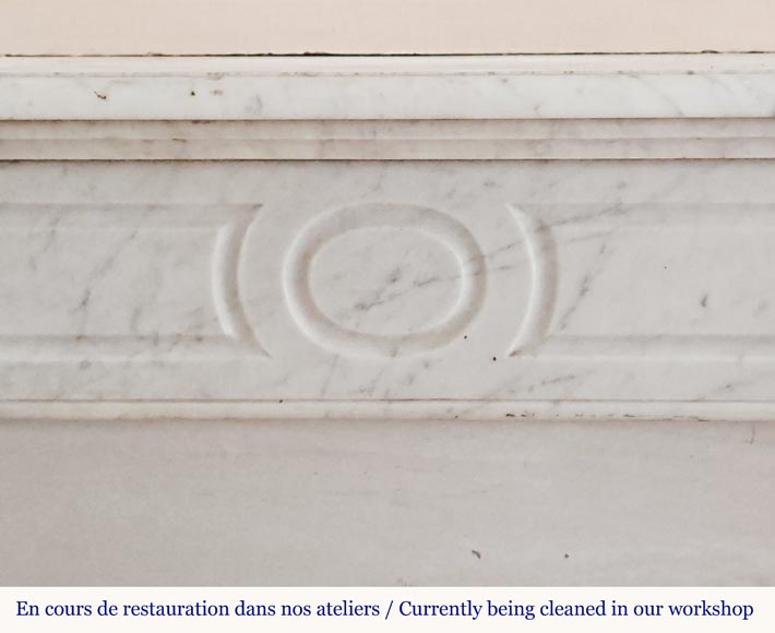 Louis XV style Pompadour mantel carved in Carrara marble-1