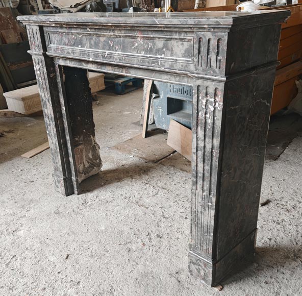 Louis XVI style molded marble mantel in Jourdan wood-5