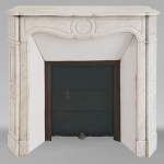 Louis XV style Pompadour flat mantel in Carrara marble