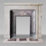 Carrara marble Louis XV mantel in the Pompadour style