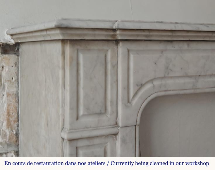 Carrara marble Louis XV mantel in the Pompadour style-3