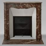 Louis XV style Pompadour mantel in Rouge du Nord marble