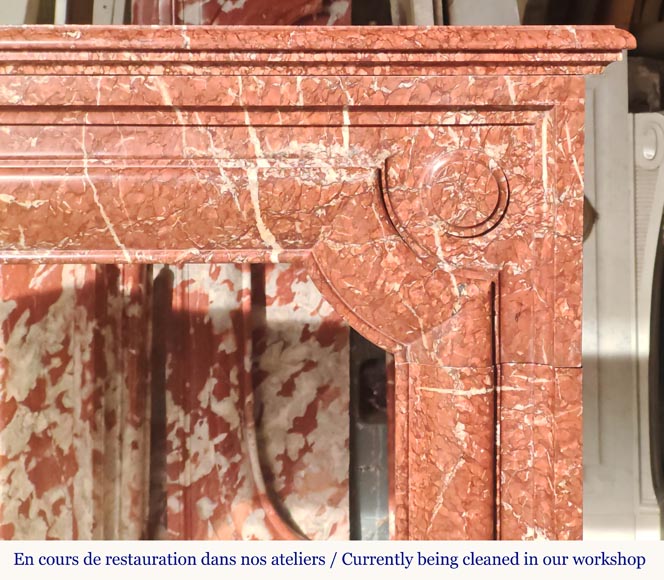 Louis XIV style mantel in red Campan marble-6