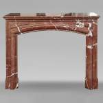 Louis XIV style red marble mantel