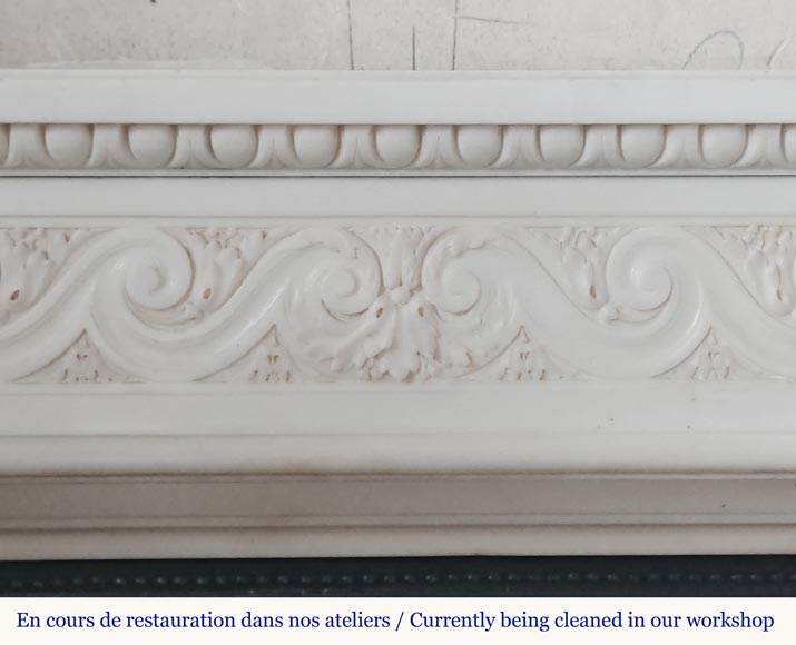 Large Louis XVI-style mantel with Corinthian columns-1