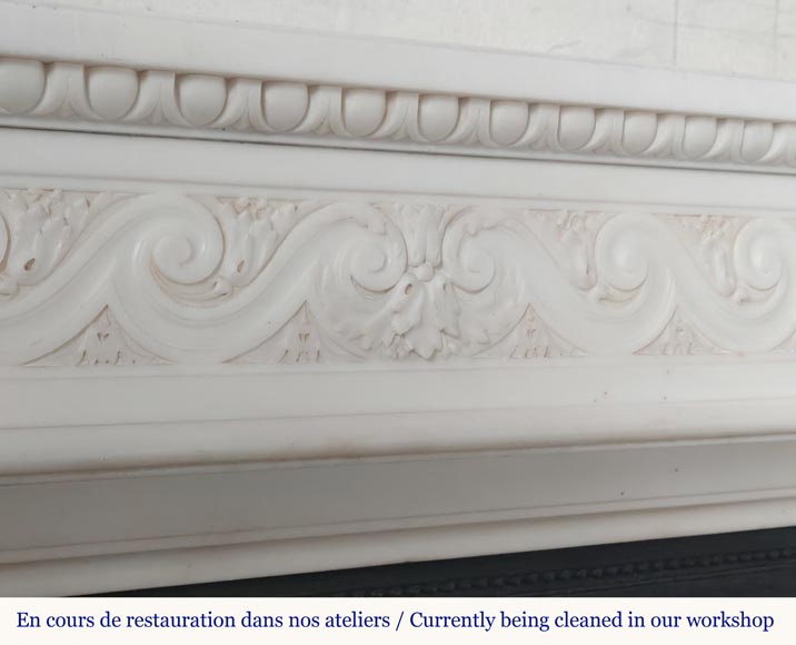 Large Louis XVI-style mantel with Corinthian columns-2