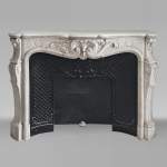 Large Louis XV style fireplace in Carrara marble