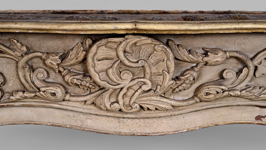 Carved wooden fireplace with putti decoration – Late 18th century-2