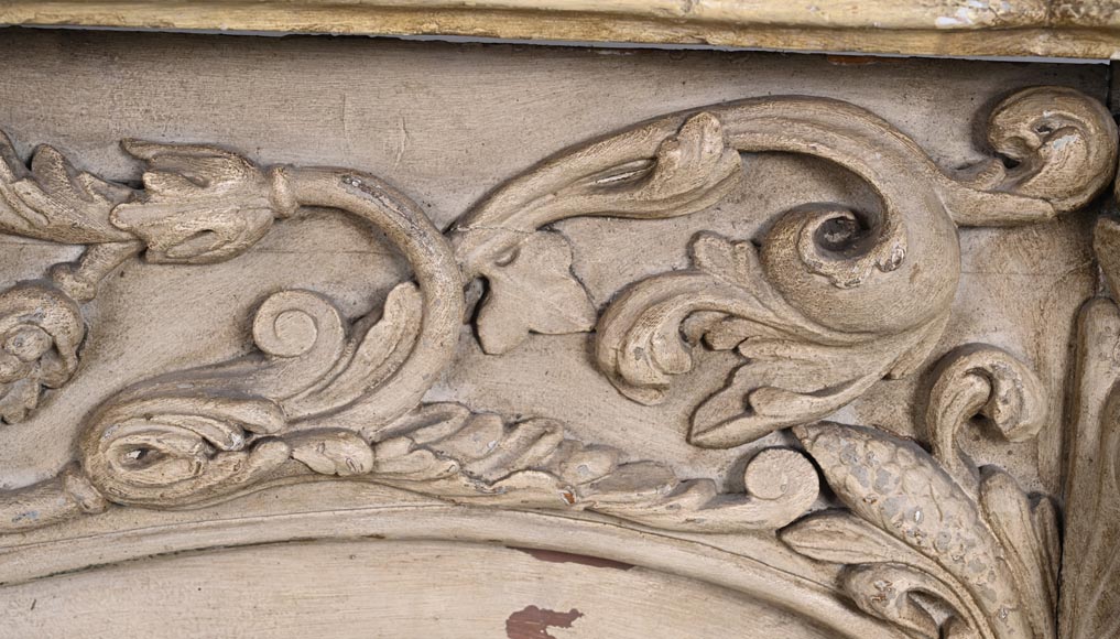 Carved wooden fireplace with putti decoration – Late 18th century-9