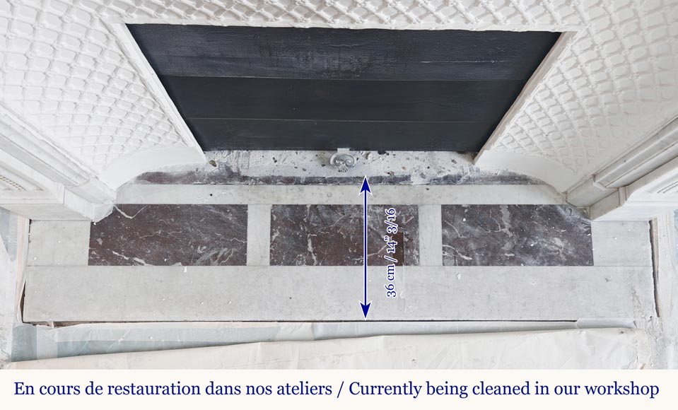 Louis XVI fireplace in Carrara with rudentée fluting-10