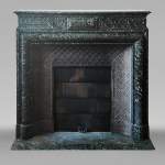 Louis XIV style fireplace in vert de mer marble