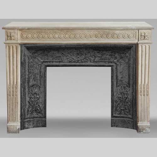 Louis XVI period stone fireplace