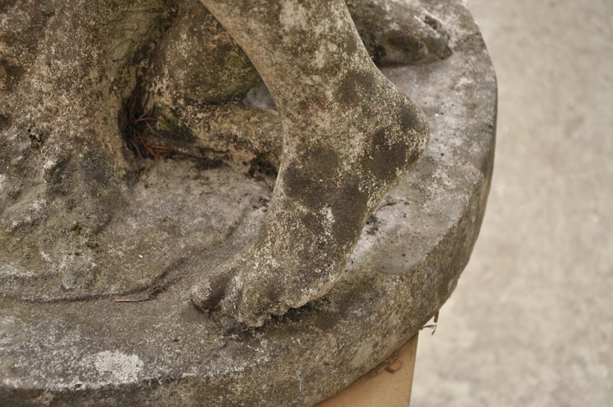 Bacchus and Pan, garden statue in concrete - statues